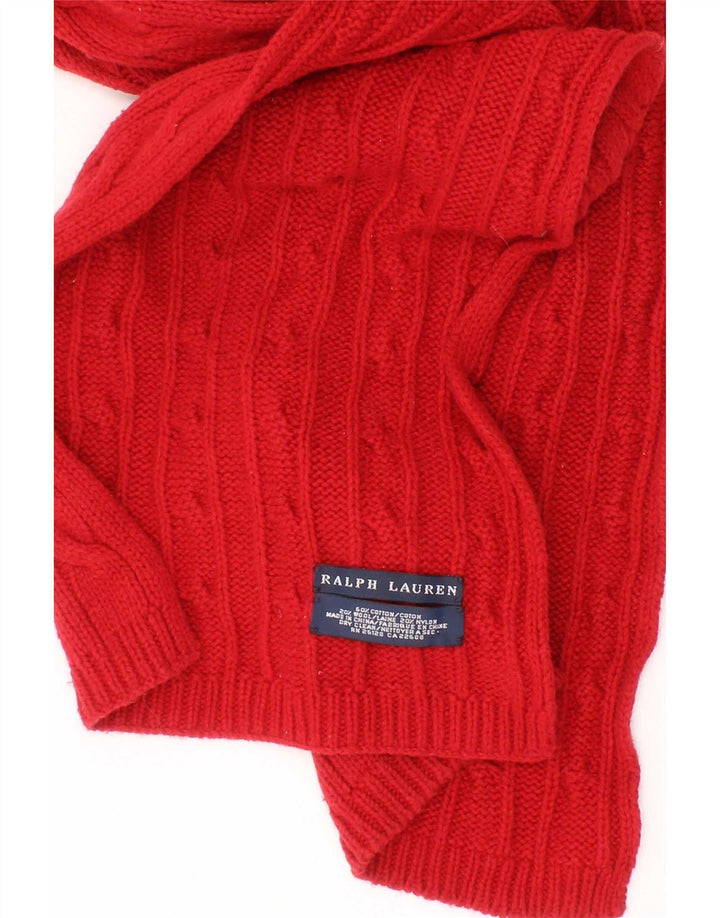 Ralph Lauren Ανδρικό Πλεκτό Ορθογώνιο Κασκόλ One Size Κόκκινο Βαμβάκι
