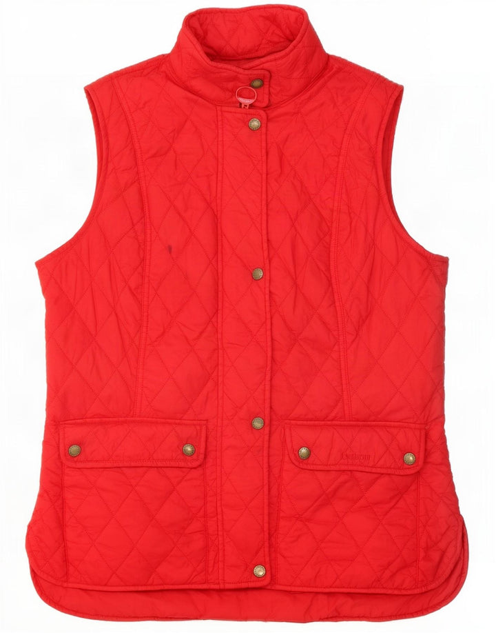 Barbour Womens Quilted Gilet UK 14 Large Red Polyamide