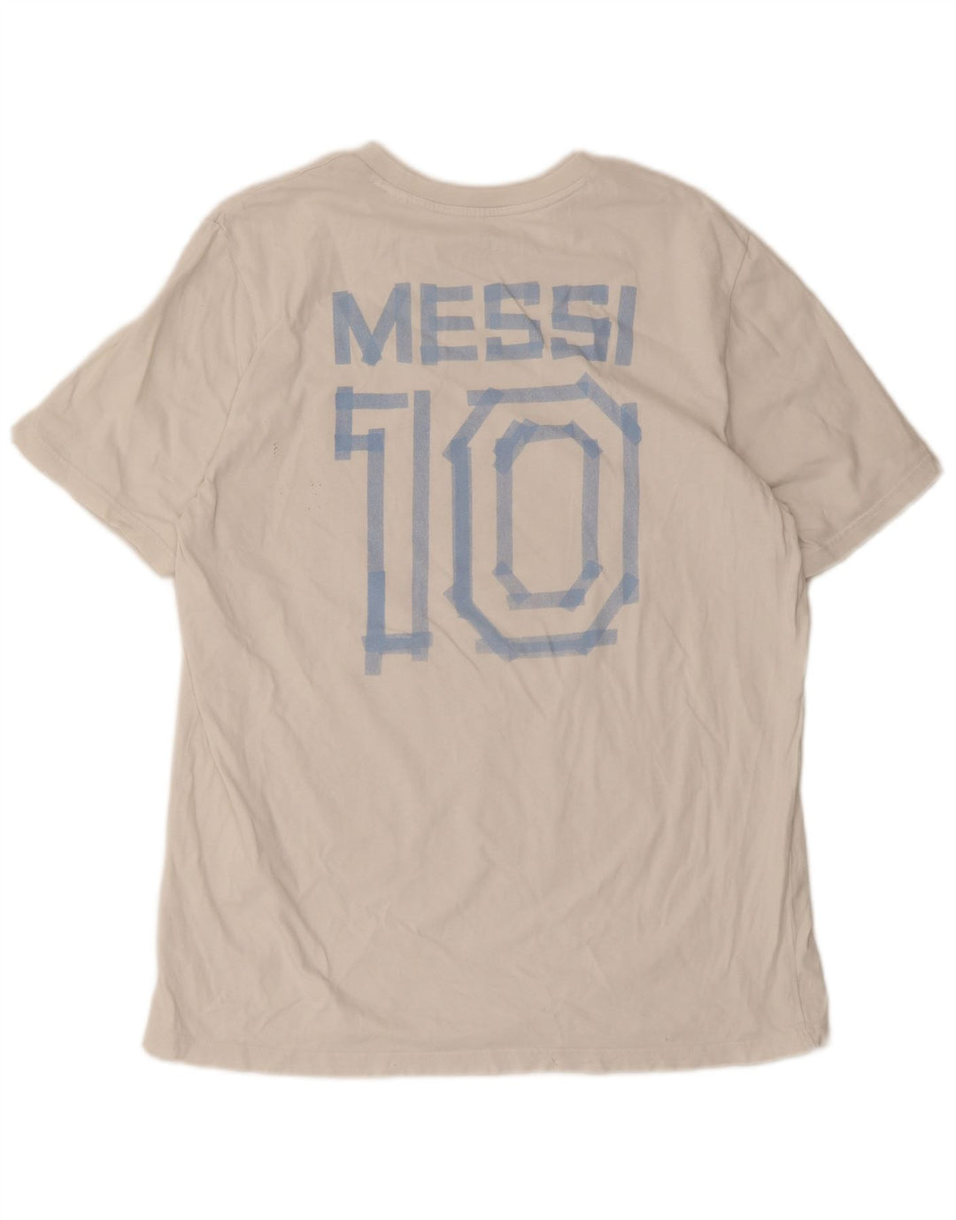 Γραφικό T-Shirt Adidas Ανδρικό MESSI Top μεγάλο λευκό βαμβακερό