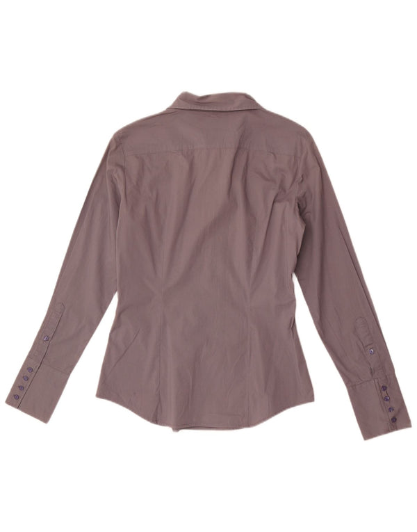 Γυναικείο πουλόβερ Benetton πουκάμισο UK 10 Small γκρι βαμβακερό