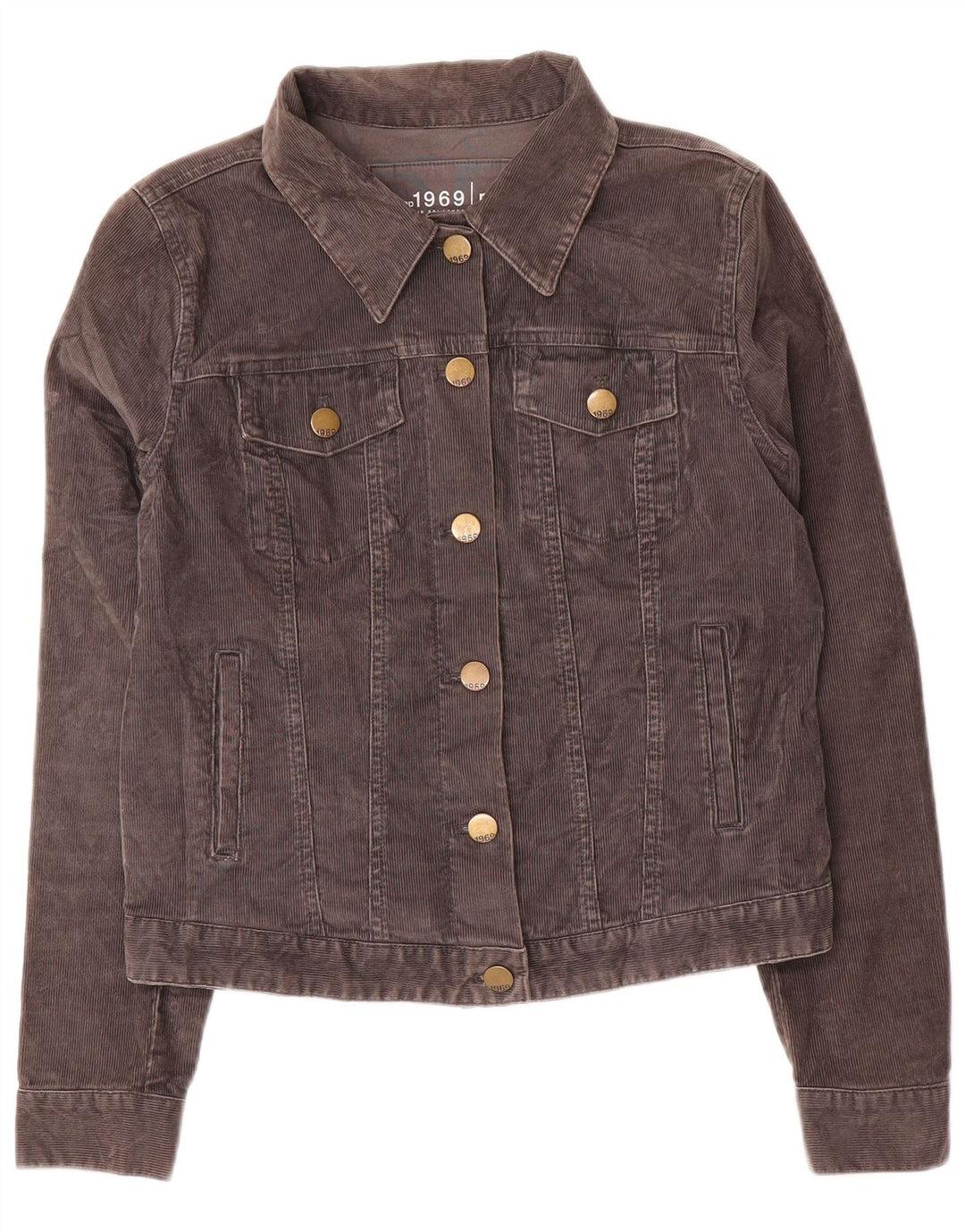 Gap Γυναικείο Crop Κοτλέ μπουφάν UK 14 Medium Grey Cotton