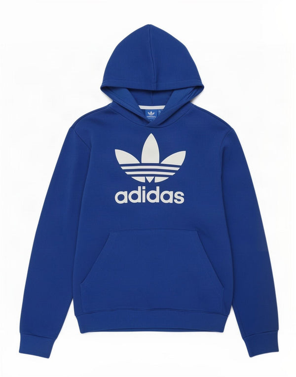 Adidas Boys Graphic Hoodie Jumper 15-16 Years Blue Cotton