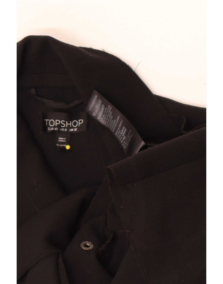 Topshop Γυναικεία Κοντή Καμπαρντίνα UK 12 Μεσαίου Μαύρου Πολυεστέρα