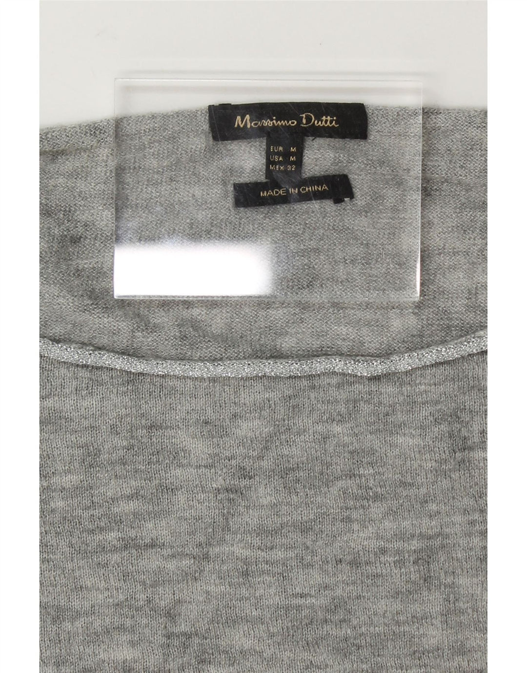 MASSIMO DUTTI Womens Boat Neck Jumper Sweater UK 14 Medium Grey Vintage Massimo Dutti and Second-Hand Massimo Dutti from Messina Hembry 