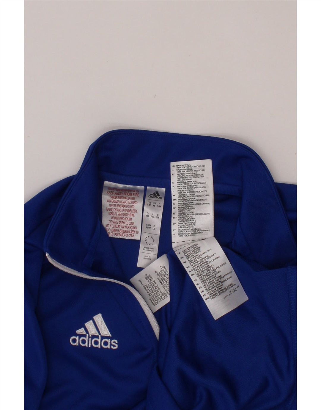 Φόρμα ADIDAS Boys Aeroready με φερμουάρ πουλόβερ φόρμα 7-8 ετών μπλε