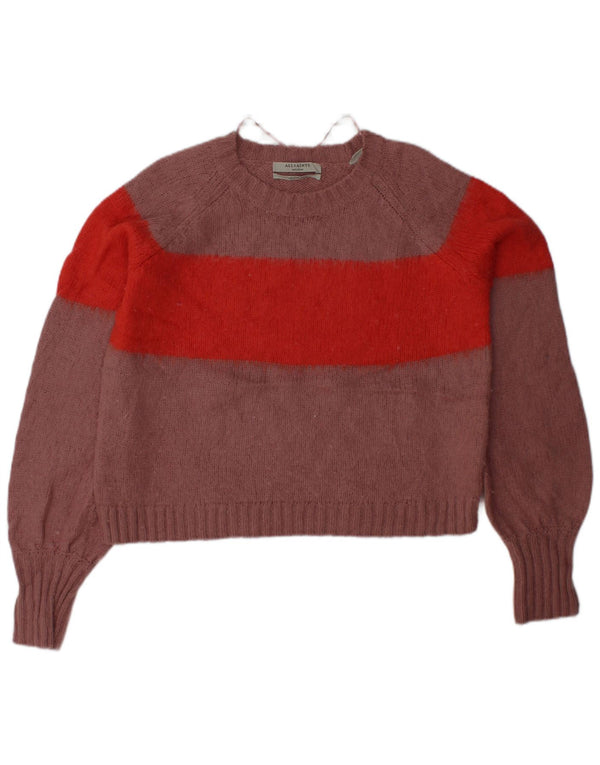 Γυναικείο πουλόβερ ALL SAINTS Crew Neck Jumper UK 14 Medium Pink Colourblock