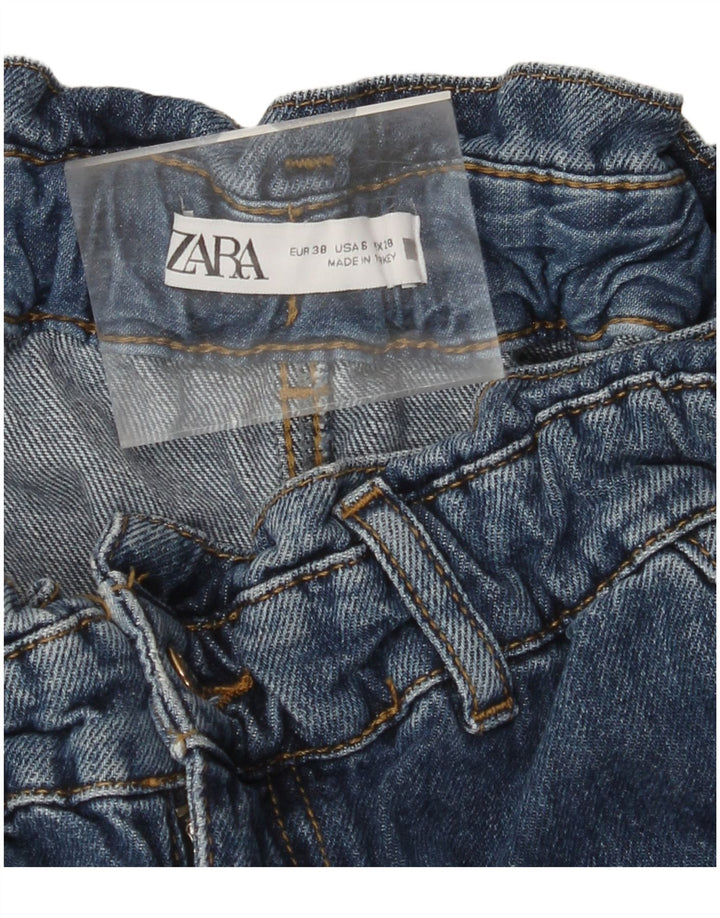 Γυναικείο τζιν ψηλόμεσο ZARA Crop Loose Fit EU 38 Small W28 L25 Blue