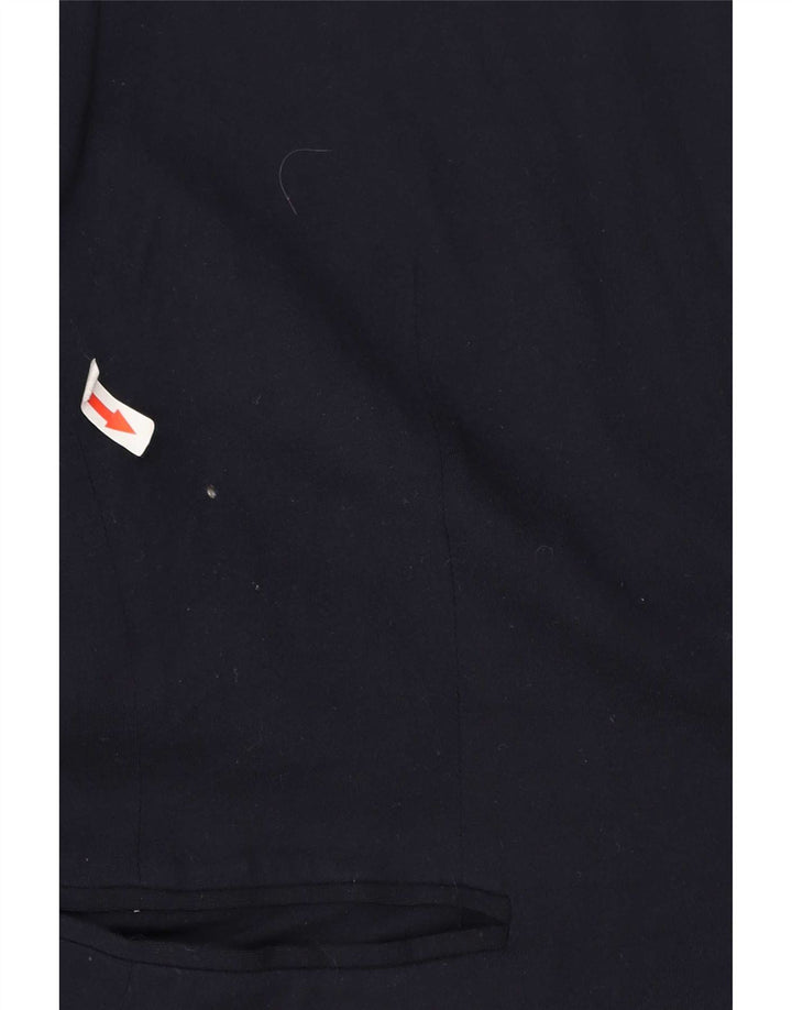 Zara Γυναικείο σακάκι 1 κουμπιού σακάκι UK 10 Small Navy Blue Acetate