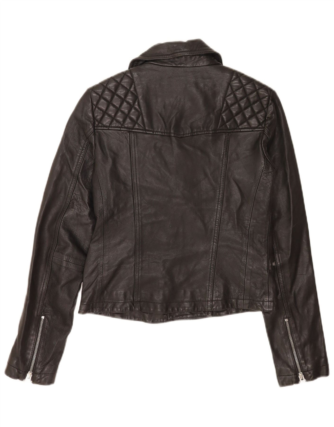 All Saints Γυναικείο Crop Δερμάτινο Biker Jacket UK 8 Small Black