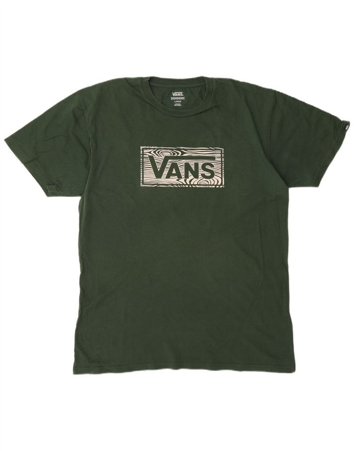Ανδρικό γραφικό T-Shirt Vans Top μεγάλο πράσινο βαμβακερό