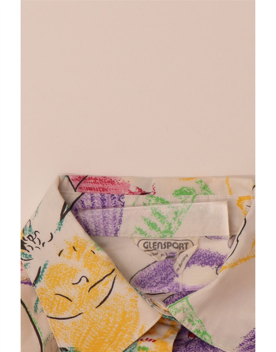 VINTAGE Γυναικείο κοντομάνικο πουκάμισο UK 14 μεγάλο πολύχρωμο φλοράλ