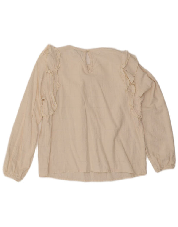 Μπροστινή μπλούζα Benetton Girls Ruffle Top 11-12 ετών 2XL Off White Check