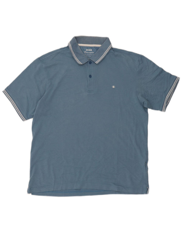 Champion Mens Easy Fit Polo Shirt XL Μπλε ριγέ βαμβακερό