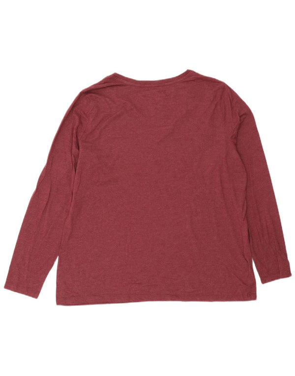 Eddie Bauer Womens Top Long Sleeve UK 20 2XL Burgundy Cotton