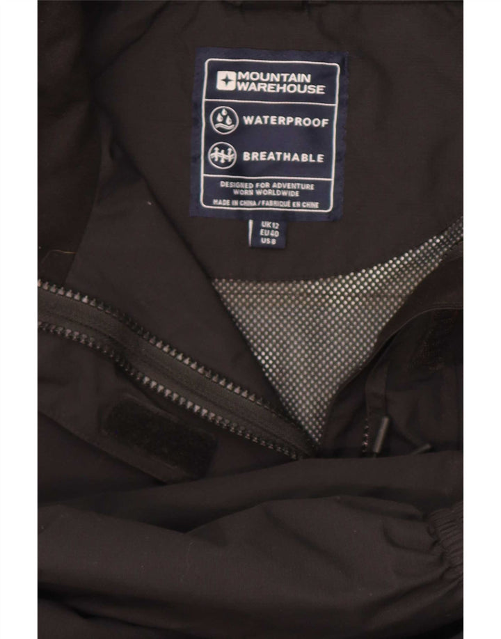 Mountain Warehouse Γυναικείο μπουφάν βροχής με κουκούλα UK 12 Medium Black Polyester