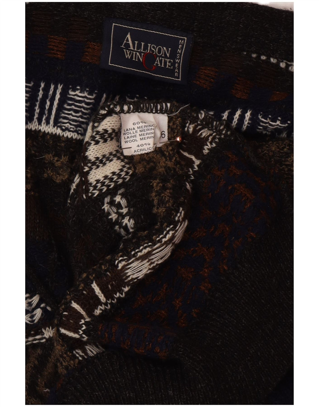 ALLISON WINGATE Ανδρικό πουλόβερ ζακέτα IT 56 2XL Πολύχρωμο Fair Isle