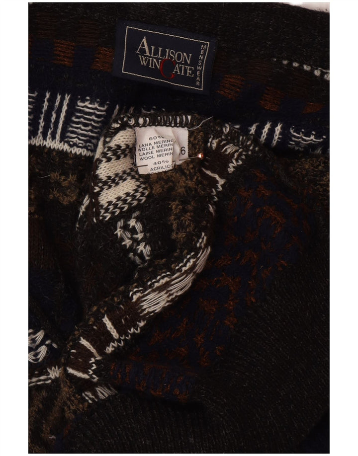 ALLISON WINGATE Ανδρικό πουλόβερ ζακέτα IT 56 2XL Πολύχρωμο Fair Isle