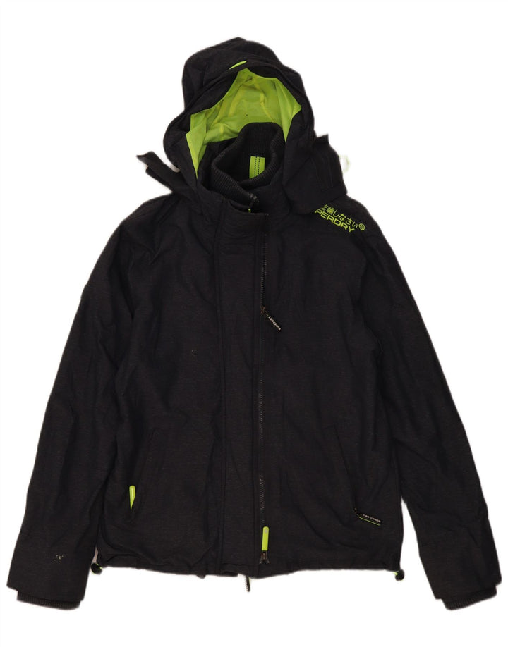 SUPERDRY Γυναικείο Windcheater Graphic Windbreaker Jacket UK 16 Large Grey