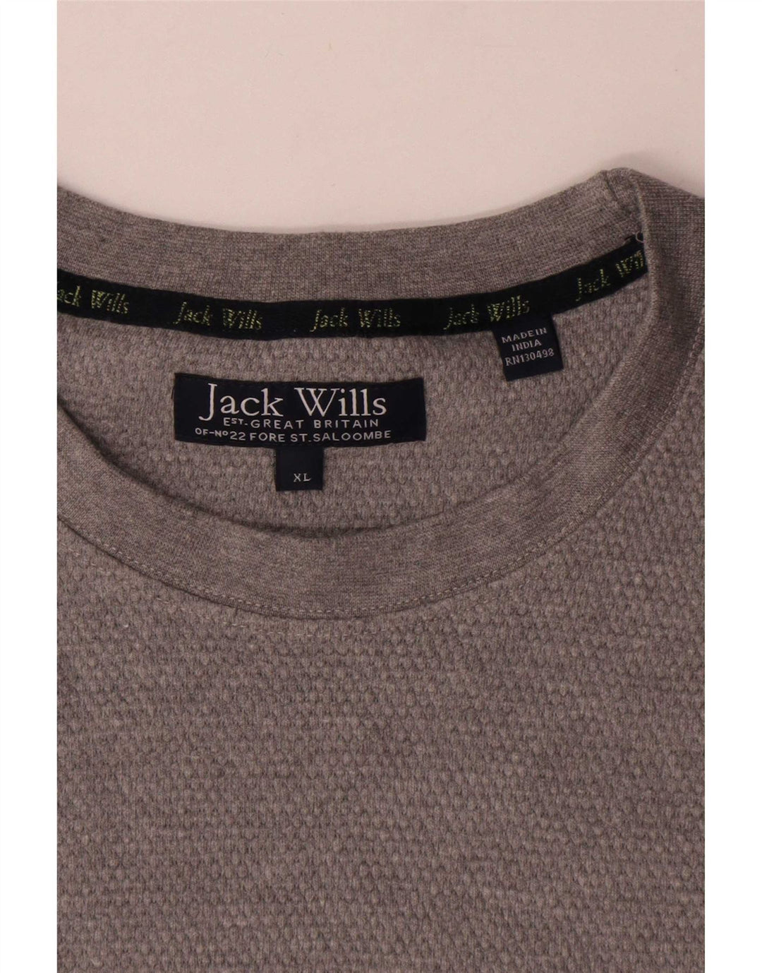 Jack Wills Ανδρικό T-Shirt Top XL Γκρι βαμβακερό