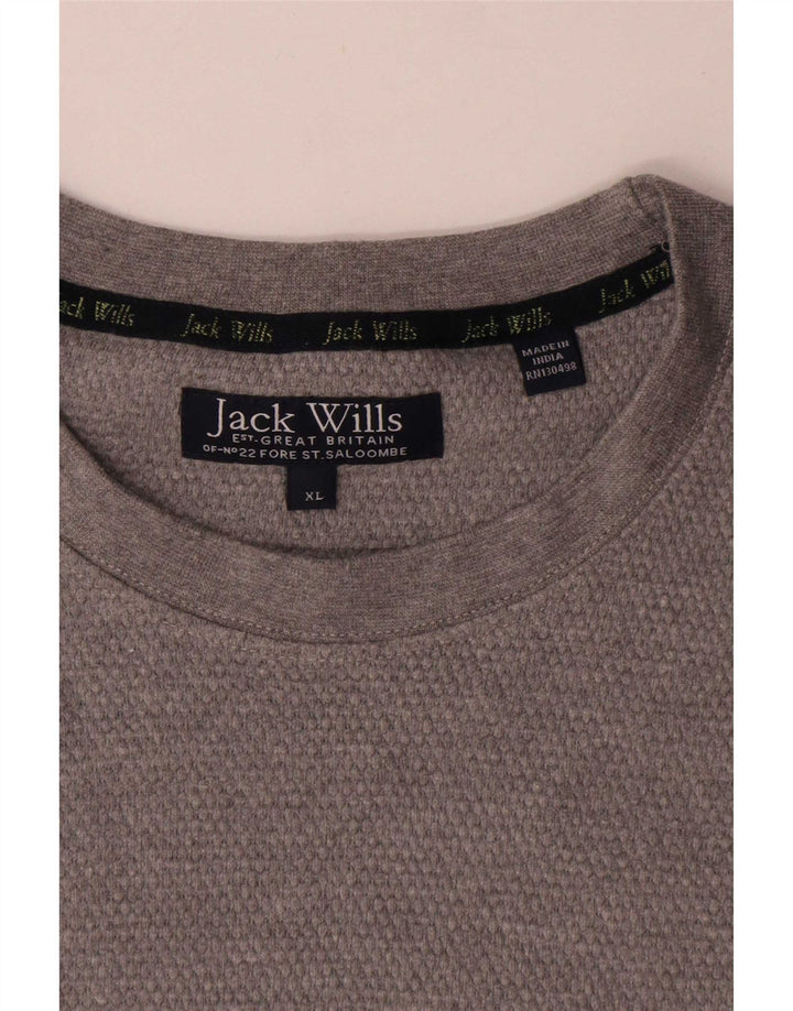 Jack Wills Ανδρικό T-Shirt Top XL Γκρι βαμβακερό