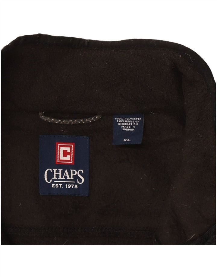 Chaps Mens Fleece Jacket UK 42 XL Μαύρο Colourblock Πολυεστέρας