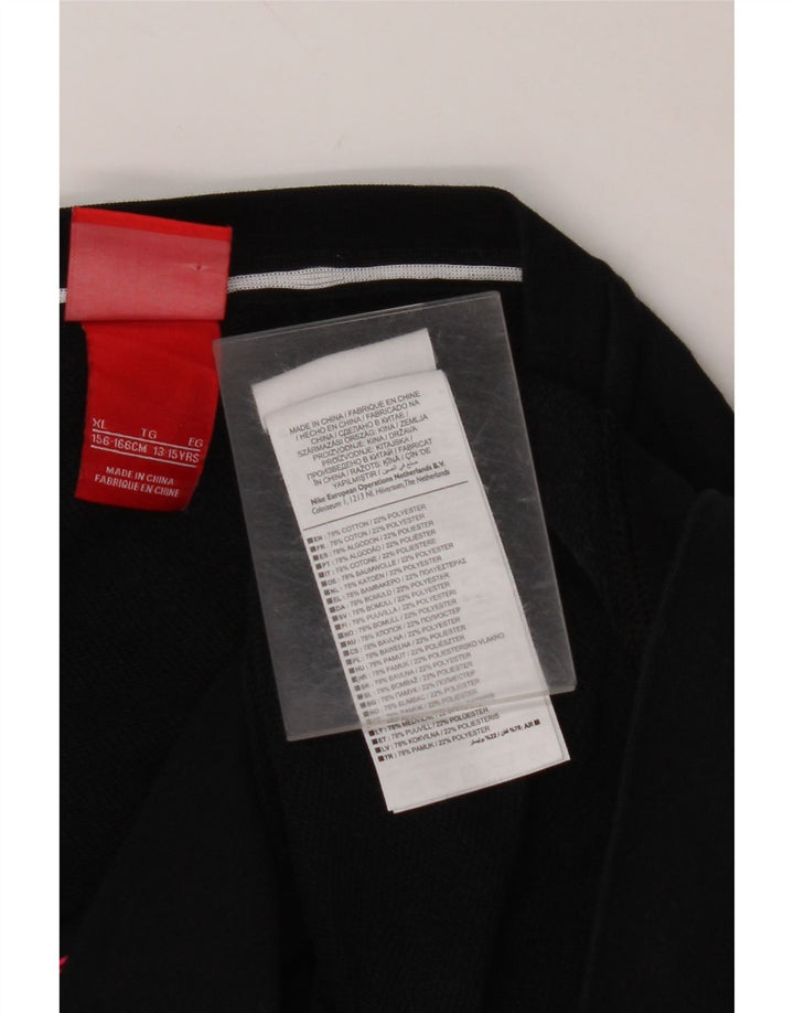 NIKE Girls Crop Graphic Φούτερ 13-14 ετών XL Μαύρο βαμβακερό