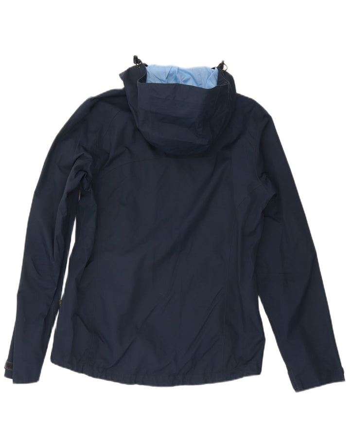 Jack Wolfskin γυναικείο μπουφάν βροχής με κουκούλα UK 12/14 Medium Navy Blue Polyamide