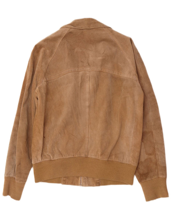 Vintage Ανδρικό Suede Bomber Jacket UK 38 Medium Beige