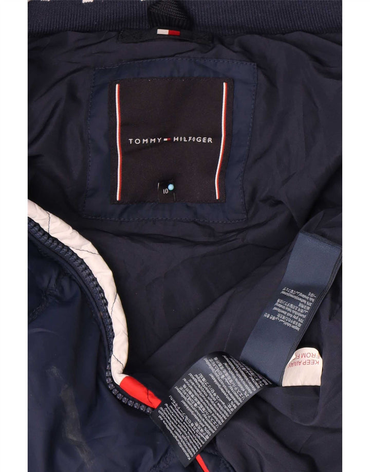 Μπουφάν Tommy Hilfiger Boys με κουκούλα με επένδυση 9-10 ετών Navy Blue Polyester