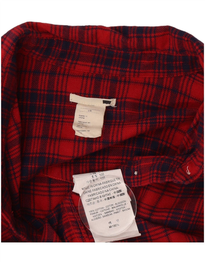 Levi's γυναικείο φανελένιο πουκάμισο UK 14 μεγάλο κόκκινο βαμβακερό καρό