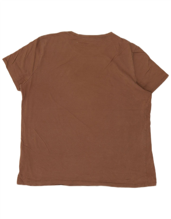 EDDIE BAUER Ανδρικό T-Shirt Top XL Καφέ Βαμβακερό