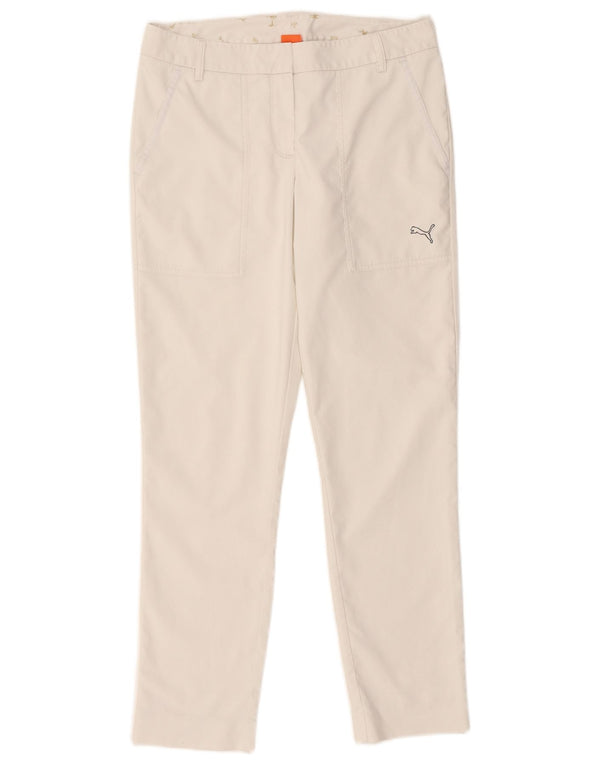 Puma Γυναικείο Slim Chino Παντελόνι UK 10 Small W32 L28 Λευκό Πολυεστέρα