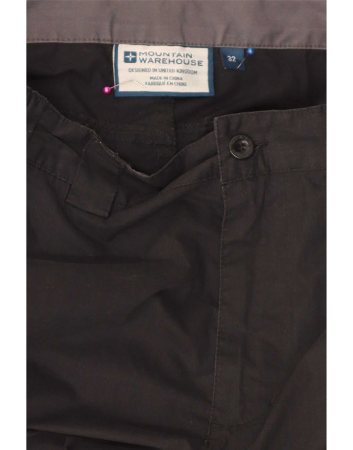 Mountain Warehouse Ανδρικό ίσιο παντελόνι Cargo W32 L30 Μαύρο πολυεστέρα