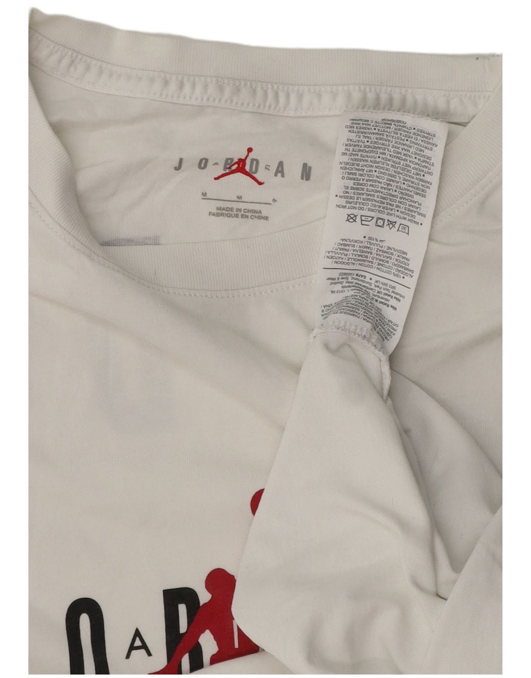 JORDAN Ανδρικό γραφικό T-Shirt Top Μεσαίο λευκό βαμβακερό