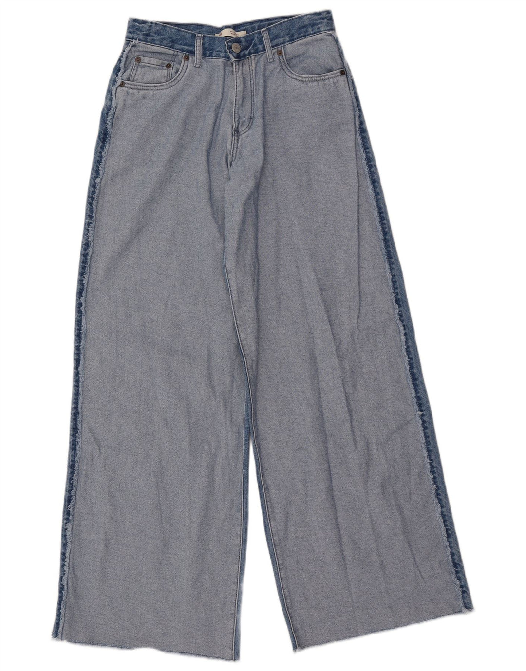 LEVI'S Girls Wide Leg Jeans 13-14 ετών W26 L31 Blue Colourblock Βαμβακερό