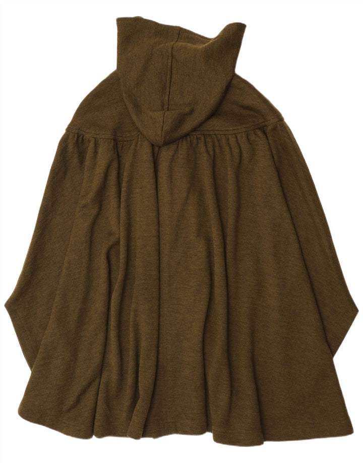 Vintage γυναικείο παλτό Poncho με κουκούλα One Size Khaki