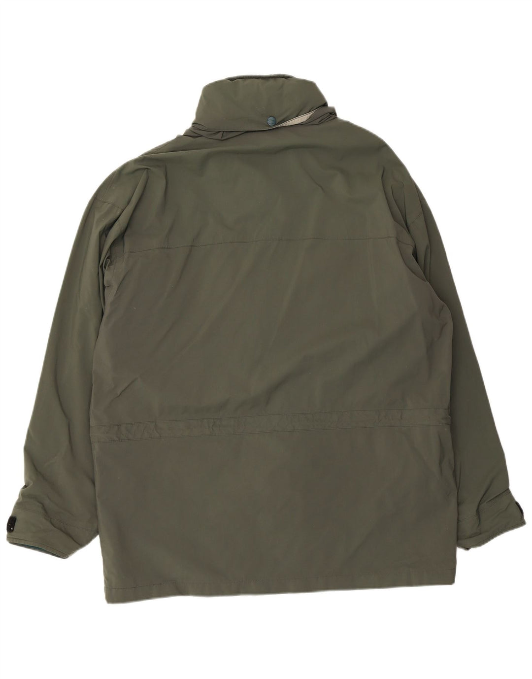 L.L.Bean Mens Hooded Utility Jacket UK 40 Large Khaki Nylon