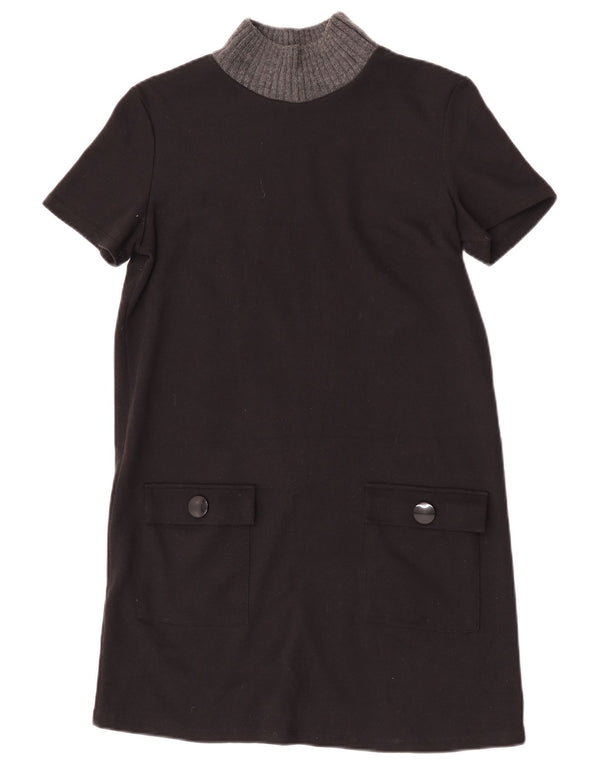 Zara Γυναικείο φόρεμα Trafaluc Shift UK 12 Medium Black Colourblock Polyester