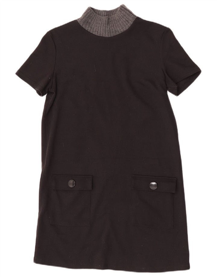 Zara Γυναικείο φόρεμα Trafaluc Shift UK 12 Medium Black Colourblock Polyester