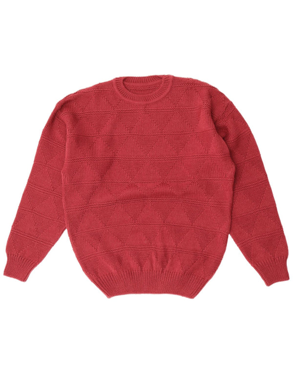 Vintage Ανδρικό πουλόβερ με λαιμόκοψη IT 48/50 Medium Maroon Argyle/Diamond