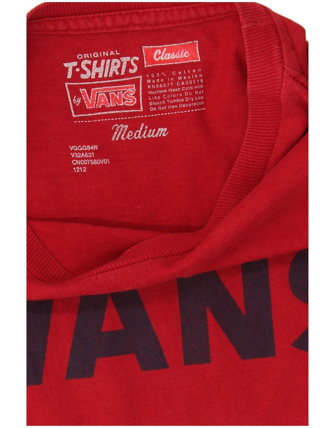 Ανδρικό αντρικό γραφικό T-Shirt Vans Top Μεσαίο κόκκινο βαμβακερό