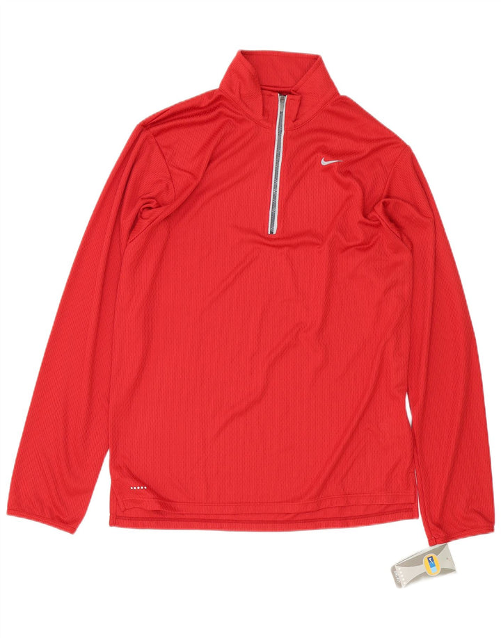 Ανδρική φόρμα πουλόβερ με φερμουάρ Nike Top UK 39/41 Μεσαίο κόκκινο πολυεστέρα