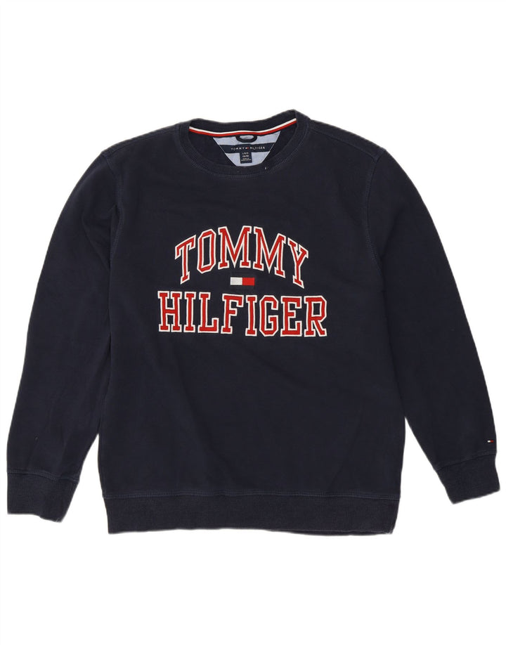 Tommy Hilfiger Boys Graphic Φούτερ Jumper 15-16 ετών Large Navy Blue