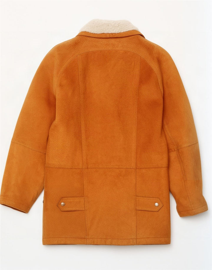 Vintage γυναικείο υπερμεγέθη Suede Jacket UK 12 Medium Beige Leather