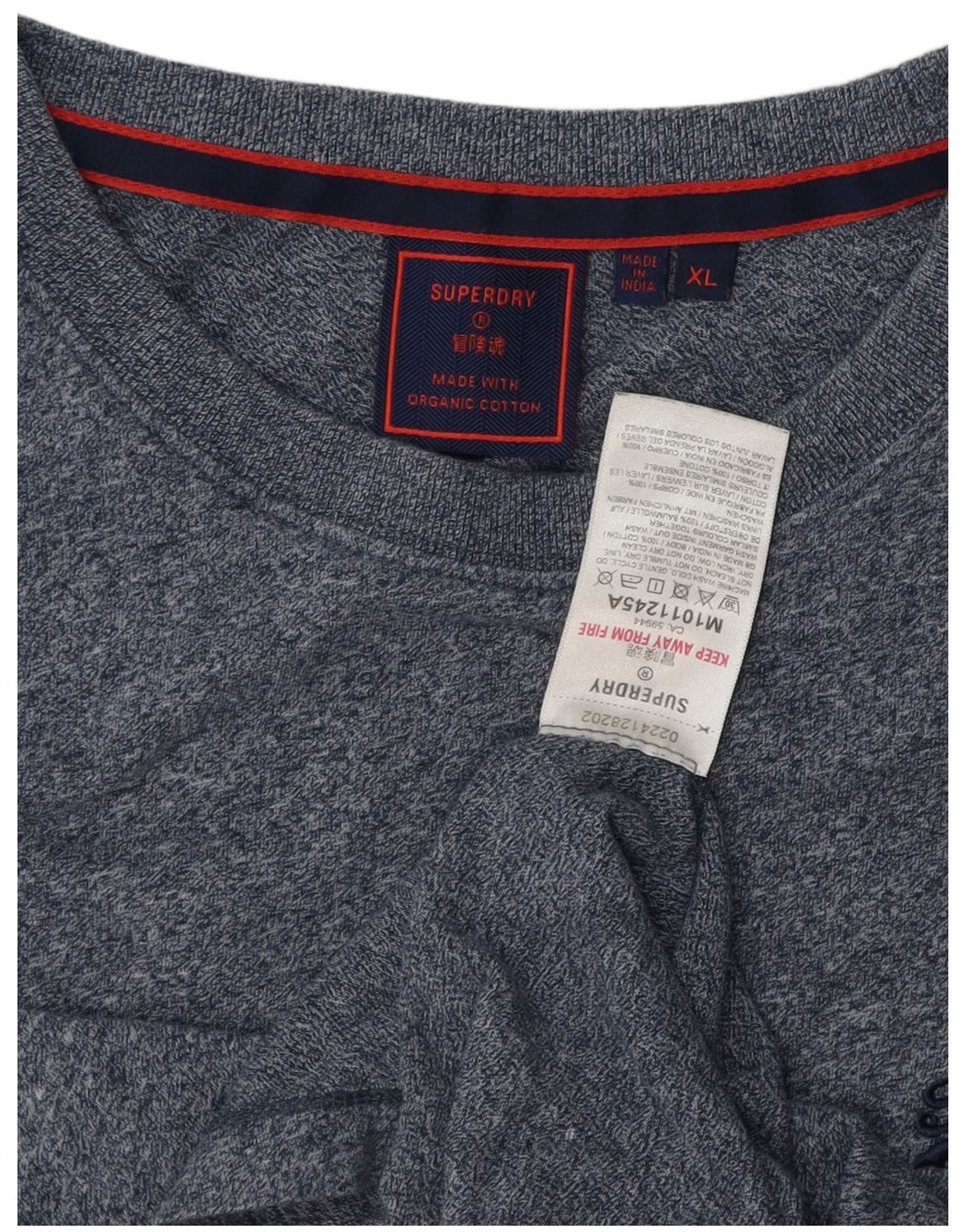 Ανδρικό T-Shirt SUPERDRY Top XL Navy Blue Flecked Cotton