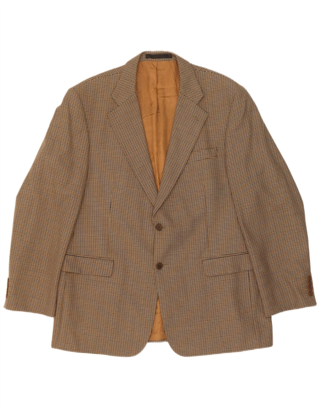 Marks & Spencer Ανδρικό μακρύ σακάκι 2 κουμπιών UK 44 XL Beige Houndstooth