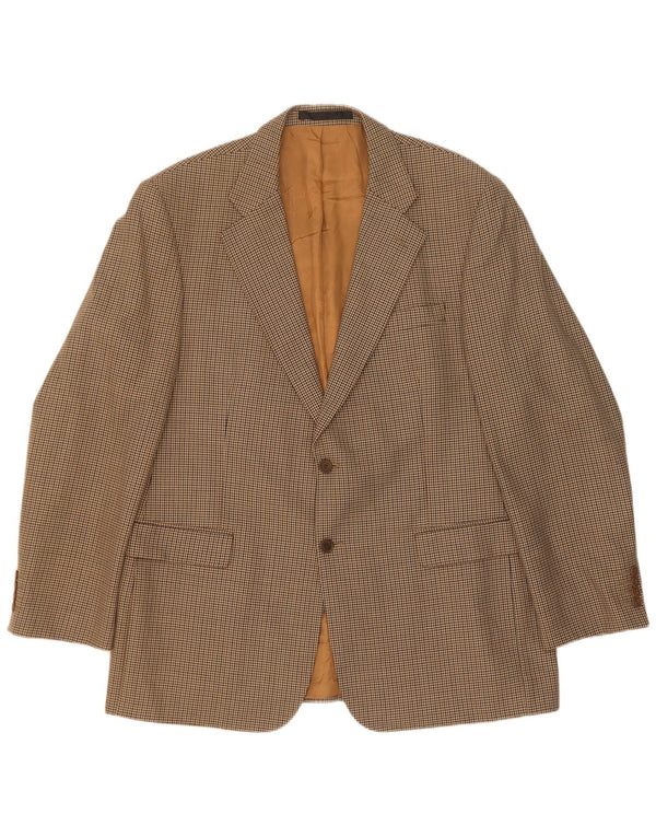 Marks & Spencer Ανδρικό μακρύ σακάκι 2 κουμπιών UK 44 XL Beige Houndstooth