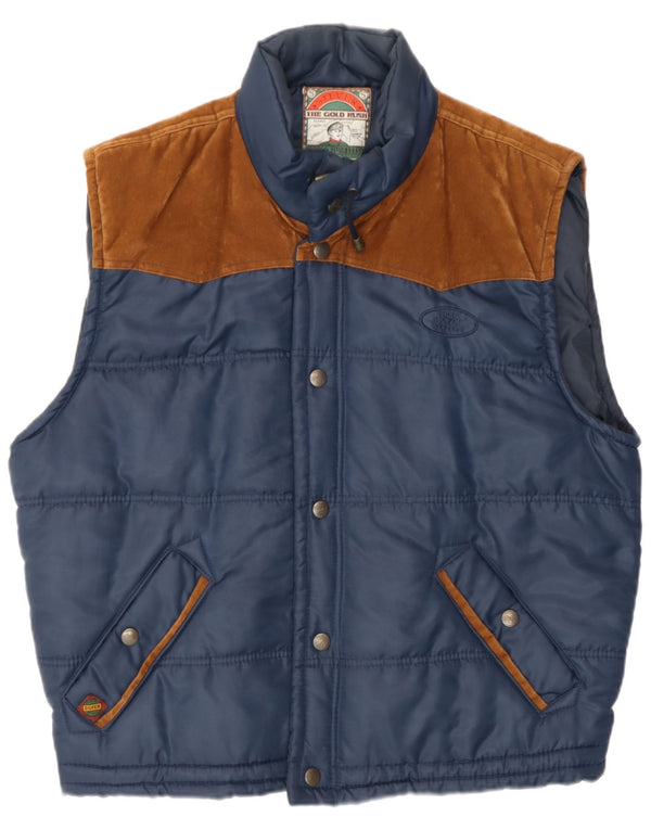 Vintage ανδρικό padded Gilet UK 38 Medium Navy Blue Polyester