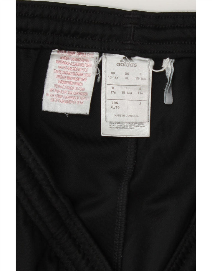 ADIDAS Boys Climalite Tracksuit Trousers 15-16 Years  Black Polyester Vintage Adidas and Second-Hand Adidas from Messina Hembry 