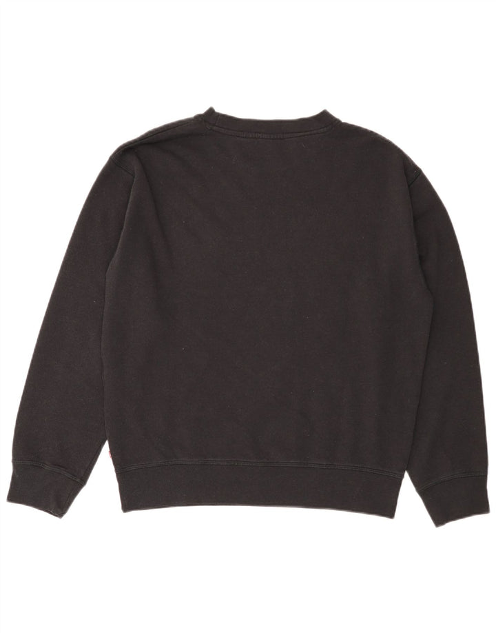 Γυναικείο γραφικό φούτερ LEVI'S υπερμεγέθη Jumper UK 10 Μικρό μαύρο βαμβακερό